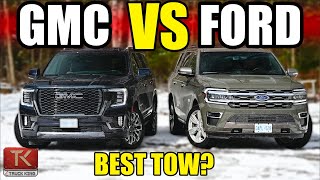 2024 GMC Yukon vs Ford Expedition  FullSize SUV Towing Showdown [upl. by Asilak]