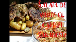 Salata de vinete greceasca si cartofi taranesti cu carne la cuptor [upl. by Iru576]