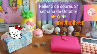 SISTEMA DE SOBRES relleno 2°semana de Octubre 💝💰💵🍀🍂🍁🎃2000 sistemadesobres ahorramas [upl. by Eseekram]