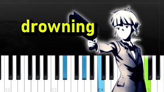 VAGUE003  drowning  Sadistik  Eden Piano tutorial [upl. by Eirameinna]