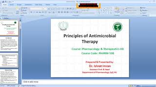 Principles of Antimicrobial Therapy Part 1 [upl. by Llenehs]