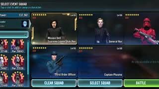 SWGOH GL Kylo SLKR event Tier 4 100 Win [upl. by Limay]