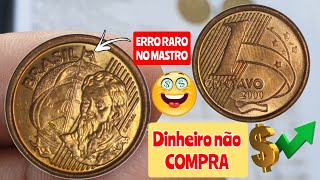 Moeda 1 centavo ano 2000já vale 250 reais e tem ERROS RAROS valores atualizados de catálogo [upl. by Bullion]