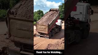 Live Skill operator using dozers KOMATSU D41P push long soil build road foundation crossing field [upl. by Nya]