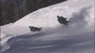 Airboarding  Freeride snow bodyboarding front amp backflips [upl. by Tnomyar610]