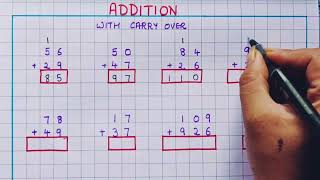 Addition with Carry Over  Addition made Easy  Simple Addition [upl. by Briant286]