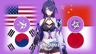 Acheron Voice in 4 Different Languages Skills amp Ultimate  Honkai Star Rail Acheron [upl. by Adekram]