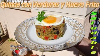 Quinoa con Verduras y Huevo Frito [upl. by Christensen]