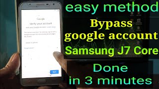 Frp Bypass Samsung J7 Core  Bypass google account samsung J7 core [upl. by Yesnil]