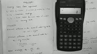 VENTURIMETER  EXPERIMENT 8  SAMPLE CALCULATION MODEL [upl. by Esme838]