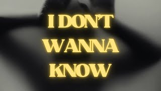 The Rollers  I Dont Wanna Know Lyrics Video [upl. by Chastity892]