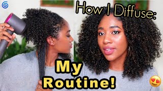 💨How I Diffuse for Definition AND Stretched Curls My Wash amp Go Routine natural hair shrinkage [upl. by Adnilab]