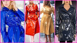 23 trench coatvinyl latex long coats for women and girls new trending fashion amazing trend [upl. by Edwards]