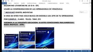 CONFIGURAR APN ANDROID  OPERADORAS DE VENEZUELA Jesus RodriguezV791 [upl. by Lizzie183]