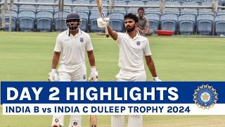 India b vs india c day 2 highlights duleep trophy 2024  ind b vs ind c duleep trophy highlights [upl. by Jacinta]