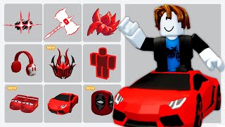 10 FREE RED ITEMS ROBLOX 😱2024 [upl. by Joachima581]