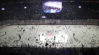 Laval Rocket Teddy Bear Toss goal scored by Anthony Richard vs Belleville Senators 121022 [upl. by Joo]