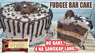 NO BAKE NO COOK FUDGEE BAR CAKE  4 INGREDIENTS ONLY  HOW TO MAKE CHOCOLATE ICE CREAM CAKE HOLIDAY [upl. by Riddle]