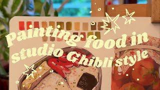 Painting food in studio ghibli style Part4  Process video [upl. by Trudey421]