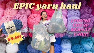 my most EPIC yarn haul  CHEAP Bernat yarn  Must see before they sell out [upl. by Alegre]