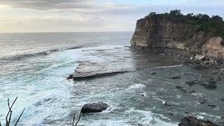 Waves splashing on the rock shelf below the Skillion at Terrigal [upl. by Dumah]