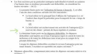 Les éléments non déductibles du revenu dentreprise2015 [upl. by Ellennahc]