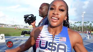 Team USA dominate womens 4x1 at NACAC Open Championships [upl. by Ramburt]