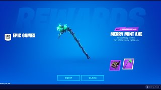 How to Get MINTY PICKAXE for FREE in Fortnite Fortnite Merry Mint Axe Pickaxe Returning 2021 [upl. by Tressia456]