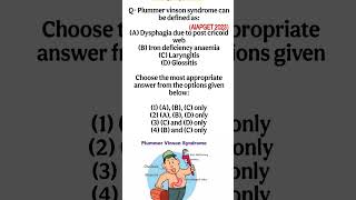 Easy mnemonic for Plummer Vinson syndrome AIAPGET 2023 PYQ [upl. by Faust]