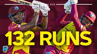 132 Runs In 77 Balls  Stunning Bravo Hetmyer amp Russell Partnership  West Indies v Australia [upl. by Shedd]