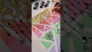 Try this😮 Creative canvas painting ideas💡art bohoart shortsvideo abstractart mandala canvas [upl. by Lalla436]