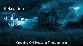 Abandoned Creaky House in a Stormy Field  Thunderstorm Sounds for Halloween Ambience [upl. by Roz]