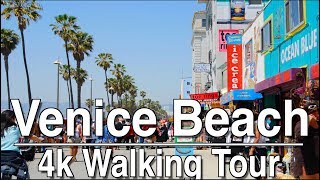 1Hr Walking Tour Venice Beach Boardwalk  4K Dji Osmo  Ambient Music [upl. by Atirihs]