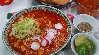 Cómo Hacer Un Rico Pozole Rojo Con Pollo Mejor Que Nunca [upl. by Erot]