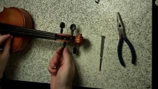 Geared violin peg installation  Knilling Perfection [upl. by Logan]