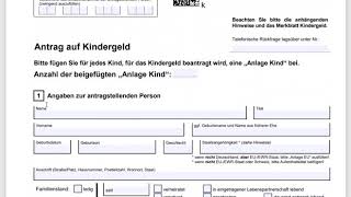 تعبئة طلب ال كيندر غيلد Kindergeld  Antrag auf Kindergeld [upl. by Vikki]