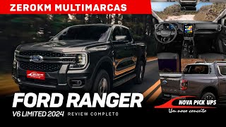 Ford Ranger v6 Limited 2024  Review de ZeroKm Multimarcas [upl. by Clardy]