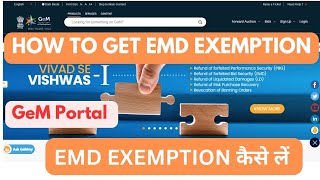 EMD Exemption on GEM Portal  EMD Exemption in tender  MSME Exemption  EMD Exemption कैसे लें [upl. by Naols504]