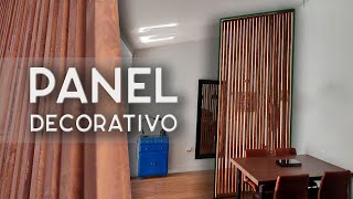 PANEL DECORATIVO con LISTONES DE MADERA  🔈🔈SEPARADOR DE AMBIENTES 📣📣 [upl. by Ttik]