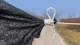 How to tie a simple tarp corner knot to make shelter or tent [upl. by Corrinne630]