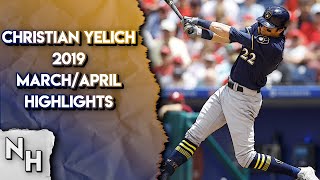 Christian Yelich 2019 MarchApril Highlights [upl. by Ninnette]