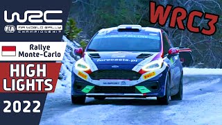 WRC3 Rally Highlights Day 3  WRC Rallye MonteCarlo 2022 [upl. by Anoel919]