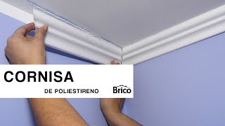 ¿Cómo colocar una cornisa de poliestireno 👩‍🔧👨‍🔧 ¡DIY Fácil y paso a paso 🏘️ Bricomania [upl. by Iadam]