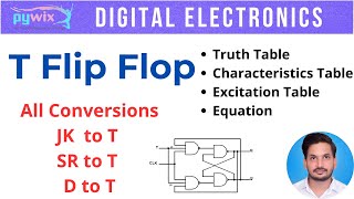 t flip flop  design t flip flop using d flip flop  toggle flip flop truth table [upl. by Thomasin]