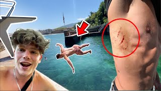 HE GOT HURT Cliffdiving in Zarautz [upl. by Pape]