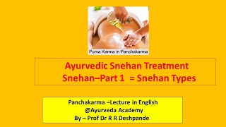 Ayurveda Panchakarma l Snehan Part 1 l Types of Snehan l Internal Snehapan l External Snehan [upl. by Laehcim]