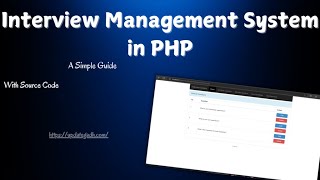 Interview Management System in PHP MySQL  PHP PROJECT [upl. by Nunciata917]