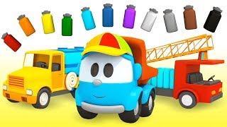 Leo the truck kids cartoons Learn colors amp vehicles for kids [upl. by Rufena]