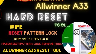 Allwinner A33 Hard Reset  wipe  screen lock [upl. by Suirradal188]