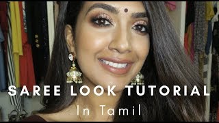 Autumn Saree Look  in Tamil  Vithya Hair and Makeup Artist [upl. by Agnella]